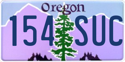 OR license plate 154SUC