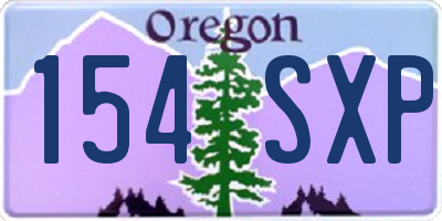 OR license plate 154SXP