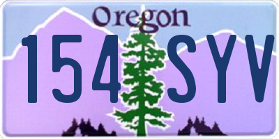 OR license plate 154SYV