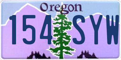 OR license plate 154SYW