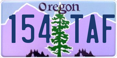 OR license plate 154TAF