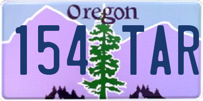 OR license plate 154TAR