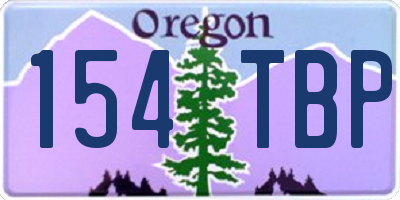 OR license plate 154TBP