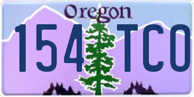 OR license plate 154TCO