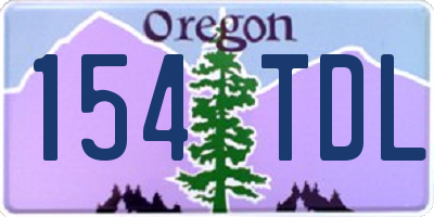 OR license plate 154TDL
