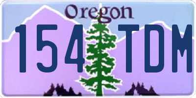 OR license plate 154TDM