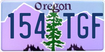 OR license plate 154TGF