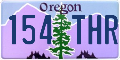 OR license plate 154THR
