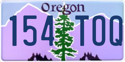 OR license plate 154TOQ