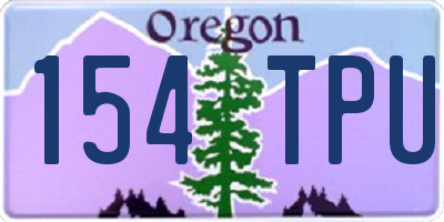 OR license plate 154TPU