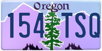 OR license plate 154TSQ