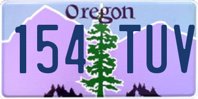 OR license plate 154TUV