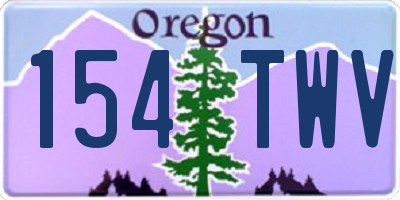 OR license plate 154TWV