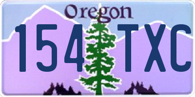 OR license plate 154TXC