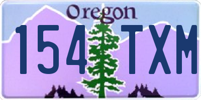 OR license plate 154TXM