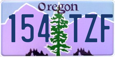 OR license plate 154TZF