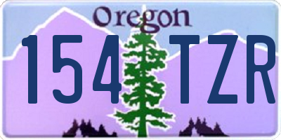 OR license plate 154TZR