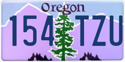 OR license plate 154TZU