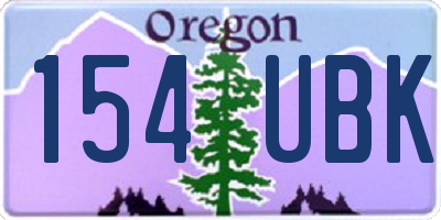 OR license plate 154UBK