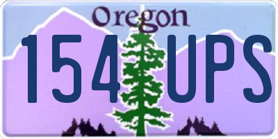 OR license plate 154UPS