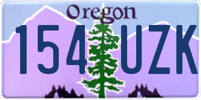 OR license plate 154UZK