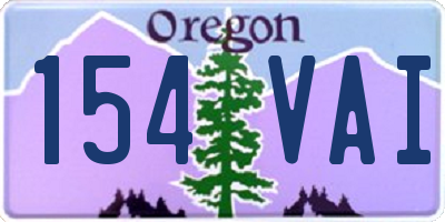 OR license plate 154VAI