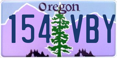 OR license plate 154VBY