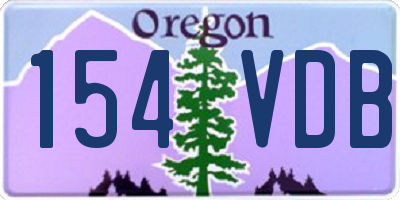 OR license plate 154VDB