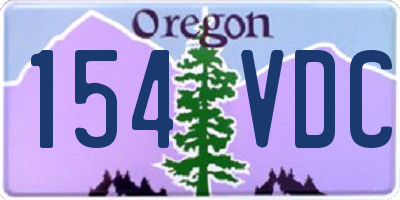 OR license plate 154VDC