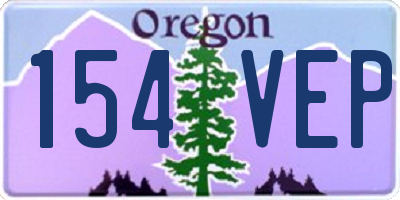 OR license plate 154VEP