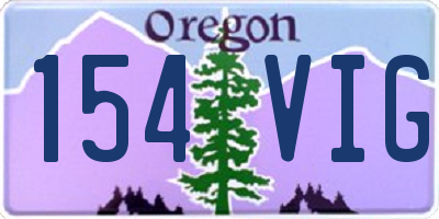 OR license plate 154VIG