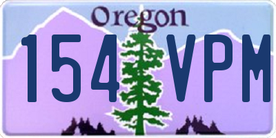 OR license plate 154VPM