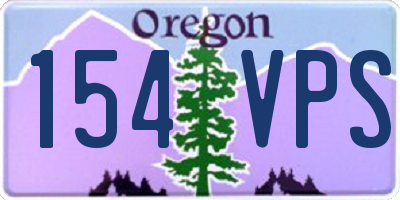 OR license plate 154VPS