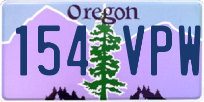 OR license plate 154VPW