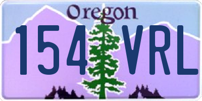 OR license plate 154VRL