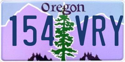 OR license plate 154VRY