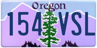 OR license plate 154VSL