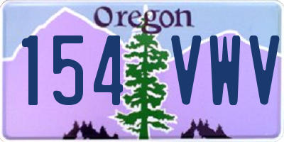 OR license plate 154VWV