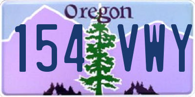 OR license plate 154VWY