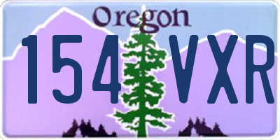 OR license plate 154VXR