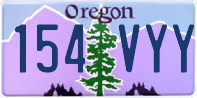 OR license plate 154VYY