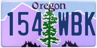 OR license plate 154WBK