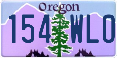 OR license plate 154WLO