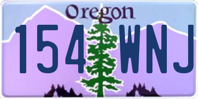 OR license plate 154WNJ