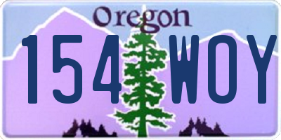 OR license plate 154WOY