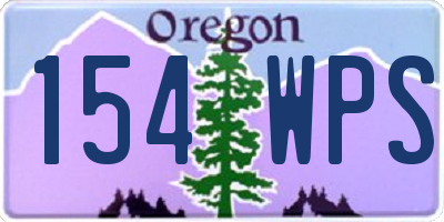 OR license plate 154WPS