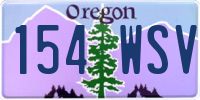 OR license plate 154WSV