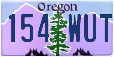 OR license plate 154WUT