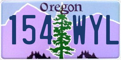 OR license plate 154WYL