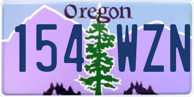 OR license plate 154WZN